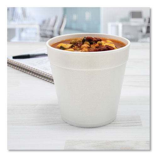 Image of Dart® Foam Containers, Squat, 16 oz, White, 25/Bag, 20 Bags/Carton
