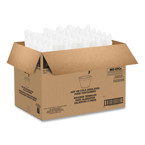 Image of Dart® Foam Containers, Extra Squat, 16 oz, White, 25/Bag, 20 Bags/Carton