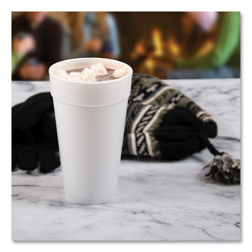 Image of Dart® Foam Drink Cups, 20 Oz, White, 500/carton