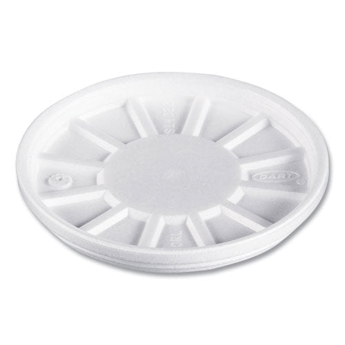 Image of Dart® Vented Foam Lids, Fits 6 oz to 32 oz Hot Cups, White, 50/Pack, 10 Packs/Carton