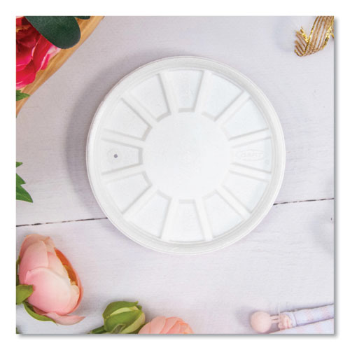 Image of Dart® Vented Foam Lids, Fits 6 oz to 32 oz Hot Cups, White, 50/Pack, 10 Packs/Carton