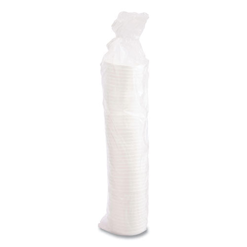 Image of Dart® Vented Foam Lids, Fits 6 oz to 32 oz Hot Cups, White, 50/Pack, 10 Packs/Carton