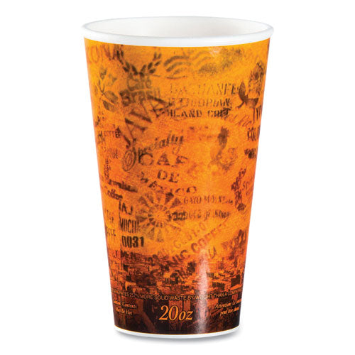 Image of Dart® Fusion Escape Foam Hot/cold Cups, 20 Oz, Brown/black, 500/carton