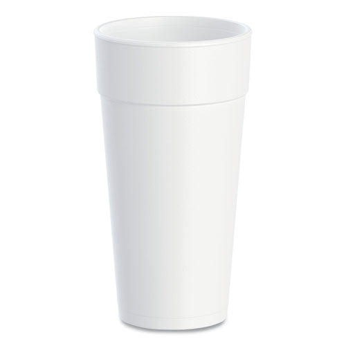 Image of Dart® Foam Drink Cups, Hot/cold, 24 Oz, White, 25/bag, 20 Bags/carton