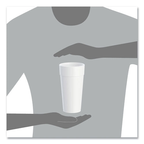 Image of Dart® Foam Drink Cups, Hot/cold, 24 Oz, White, 25/bag, 20 Bags/carton