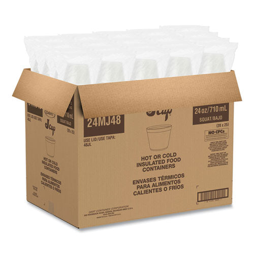Image of Dart® Foam Containers, 24 Oz, White, 25/bag, 20 Bags/carton