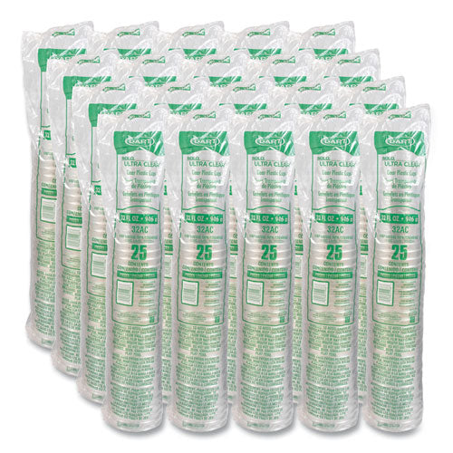 Image of Dart® Ultra Clear Pedestal PET Cups, 32 oz, Plastic, Clear, 25/Bag, 20 Bags/Carton