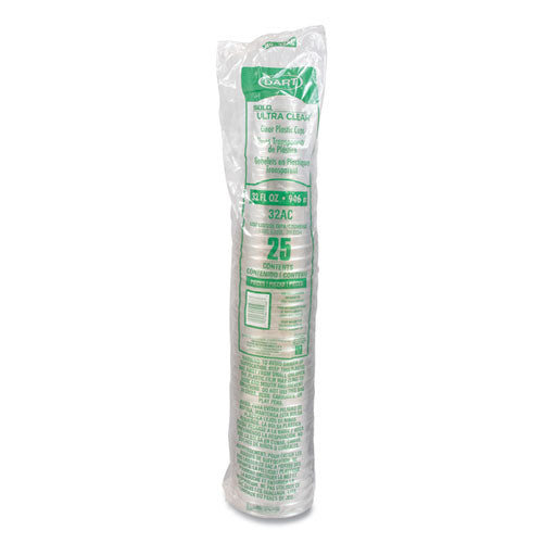 Image of Dart® Ultra Clear Pedestal PET Cups, 32 oz, Plastic, Clear, 25/Bag, 20 Bags/Carton