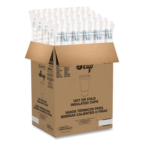 Image of Dart® Horizon Hot/Cold Foam Drinking Cups, 32 oz, White/Teal, 16/Bag, 25 Bags/Carton