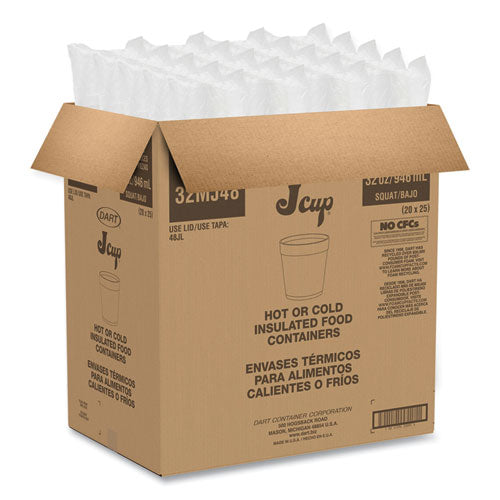Image of Dart® Foam Containers, 32 Oz, White, 25/bag, 20 Bags/carton