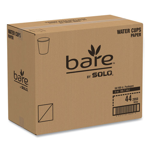 Image of SOLO® Paper Water Cups, 3 oz, White, 100/Bag, 50 Bags/Carton