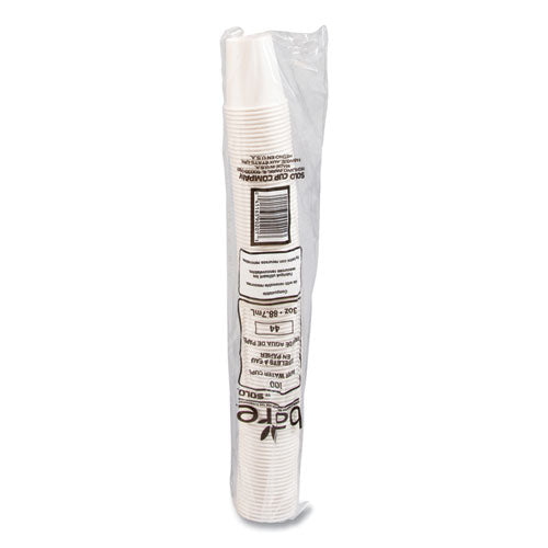 Image of SOLO® Paper Water Cups, 3 oz, White, 100/Bag, 50 Bags/Carton