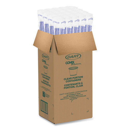 Image of Dart® Conex Complements Portion/Medicine Cups, 1 oz, Plastic, Clear, 125/Bag, 20 Bags/Carton
