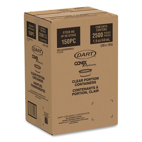 Image of Dart® Conex Complements Portion/Medicine Cups, 1.5 oz, Plastic, Translucent, 125/Bag, 20 Bags/Carton