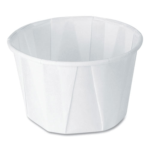 Image of SOLO® Paper Portion Cups, 2 oz, White, 250/Bag, 20 Bags/Carton