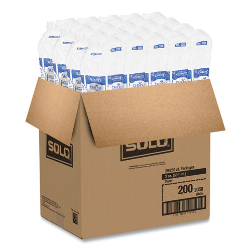 Image of SOLO® Paper Portion Cups, 2 oz, White, 250/Bag, 20 Bags/Carton