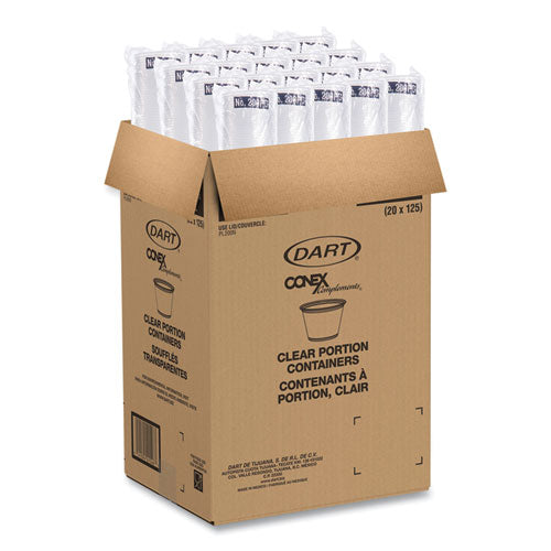 Image of Dart® Conex Complements Portion/Medicine Cups, 2 oz, Plastic, Clear, 125/Bag, 20 Bags/Carton