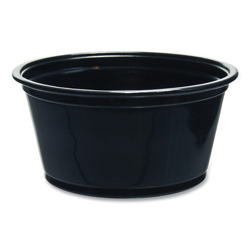 Image of Dart® Conex Complements Portion/Medicine Cups, 2 oz, Plastic, Black, 125/Bag, 20 Bags/Carton