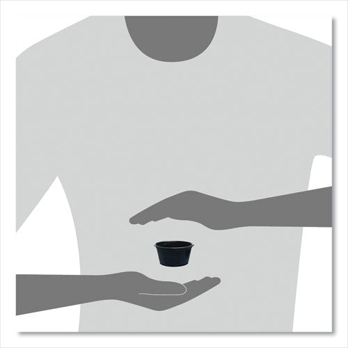 Image of Dart® Conex Complements Portion/Medicine Cups, 2 oz, Plastic, Black, 125/Bag, 20 Bags/Carton