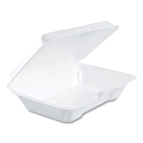 Image of Dart® Foam Hinged Lid Containers, 6.4 X 9.3 X 2.6, White, 200/carton