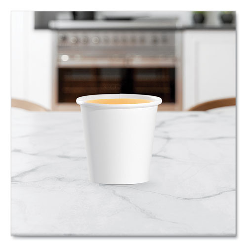 Image of SOLO® Single-Sided Poly Paper Hot Cups, 4 oz, White, 50 Bag, 20 Bags/Carton
