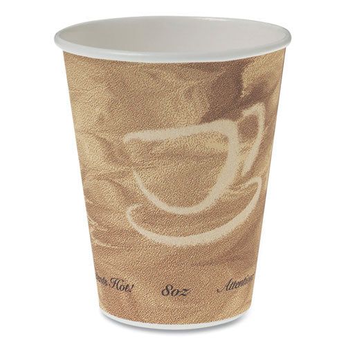 Image of SOLO® Mistique Polycoated Hot Paper Cups, 8 oz, Brown, 50/Sleeve, 20 Sleeves/Carton