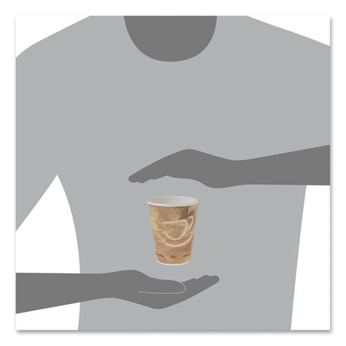 Image of SOLO® Mistique Polycoated Hot Paper Cups, 8 oz, Brown, 50/Sleeve, 20 Sleeves/Carton