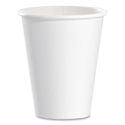 Image of SOLO® Single-Sided Poly Paper Hot Cups, 8 Oz, White, 50/bag, 20 Bags/carton