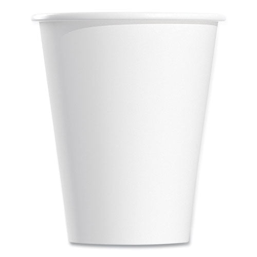 Image of SOLO® Single-Sided Poly Paper Hot Cups, 8 Oz, White, 50/bag, 20 Bags/carton