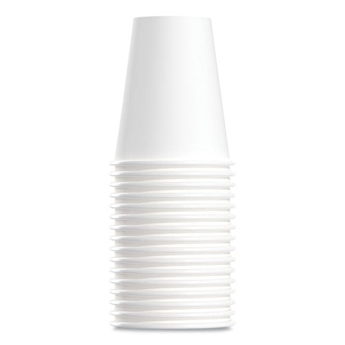Image of SOLO® Single-Sided Poly Paper Hot Cups, 8 Oz, White, 50/bag, 20 Bags/carton
