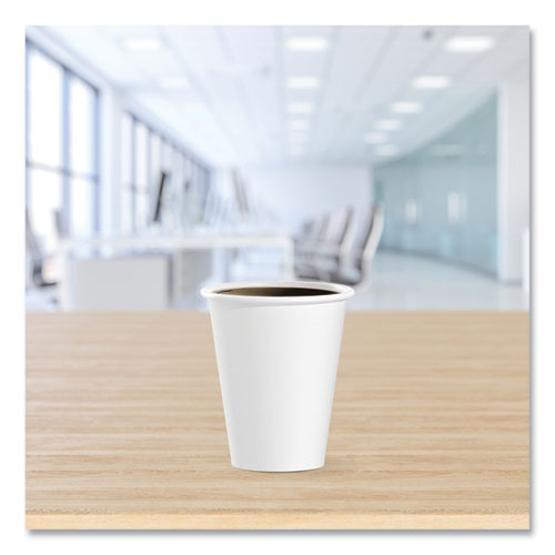 Image of SOLO® Single-Sided Poly Paper Hot Cups, 8 Oz, White, 50/bag, 20 Bags/carton