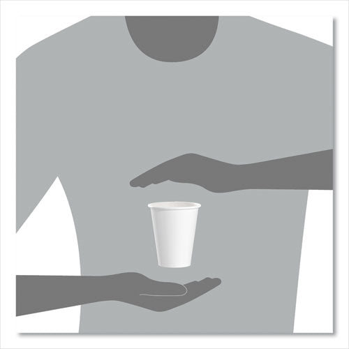 Image of SOLO® Single-Sided Poly Paper Hot Cups, 8 Oz, White, 50/bag, 20 Bags/carton
