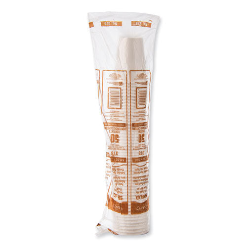 Image of SOLO® Single-Sided Poly Paper Hot Cups, 8 Oz, White, 50/bag, 20 Bags/carton
