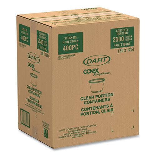 Image of Dart® Conex Complements Portion/Medicine Cups, 4 oz, Plastic, Clear, 125/Bag, 20 Bags/Carton