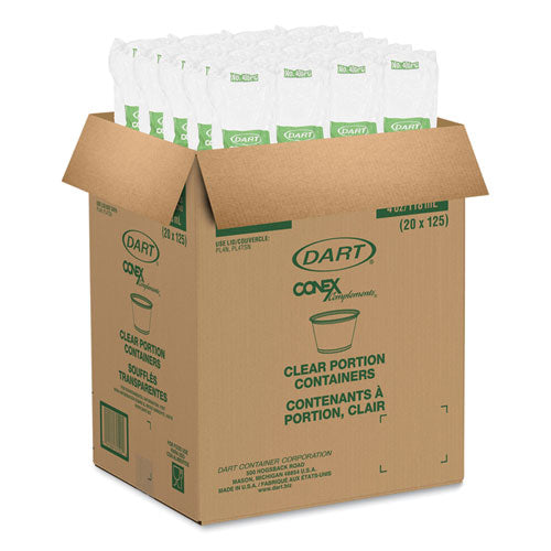 Image of Dart® Conex Complements Portion/Medicine Cups, 4 oz, Plastic, Clear, 125/Bag, 20 Bags/Carton