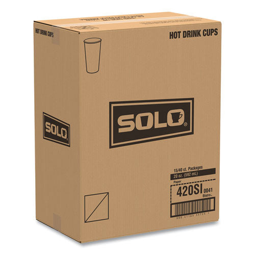 Image of SOLO® Single-Sided Poly Paper Hot Cups, 20 oz, Bistro Design, 600/Carton