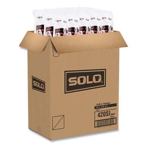 Image of SOLO® Single-Sided Poly Paper Hot Cups, 20 oz, Bistro Design, 600/Carton