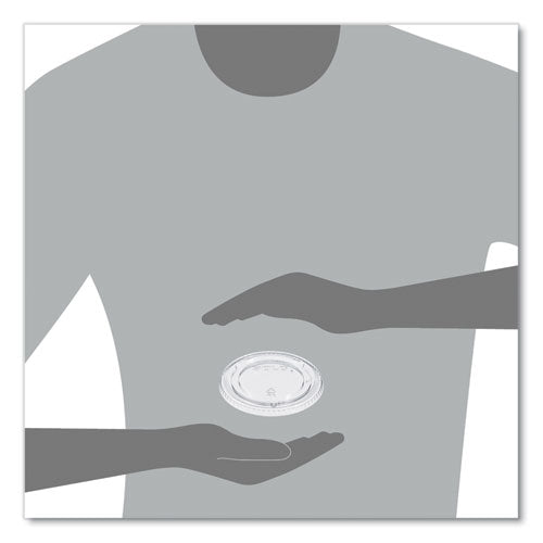 Image of SOLO® PETE Plastic Flat Cold Cup Lids, Fits 12 oz to 24 oz Cold Cups, Clear, 1,000/Carton