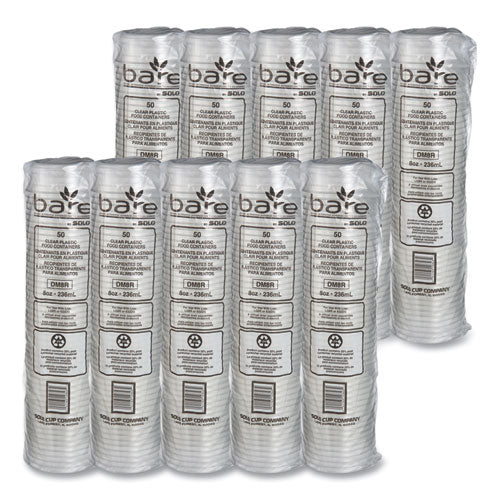Image of SOLO® Bare Eco-Forward RPET Deli Containers, ProPlanet Seal, 8 oz, 4.6" Diameter x 1.8" h, Clear, Plastic, 500/Carton