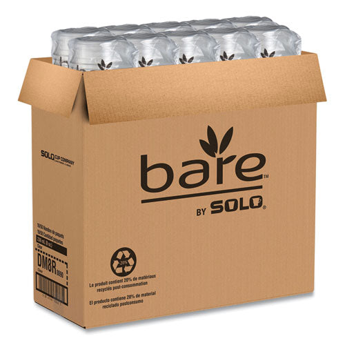 Image of SOLO® Bare Eco-Forward RPET Deli Containers, ProPlanet Seal, 8 oz, 4.6" Diameter x 1.8" h, Clear, Plastic, 500/Carton