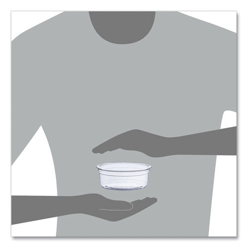 Image of SOLO® Bare Eco-Forward RPET Deli Containers, ProPlanet Seal, 8 oz, 4.6" Diameter x 1.8" h, Clear, Plastic, 500/Carton