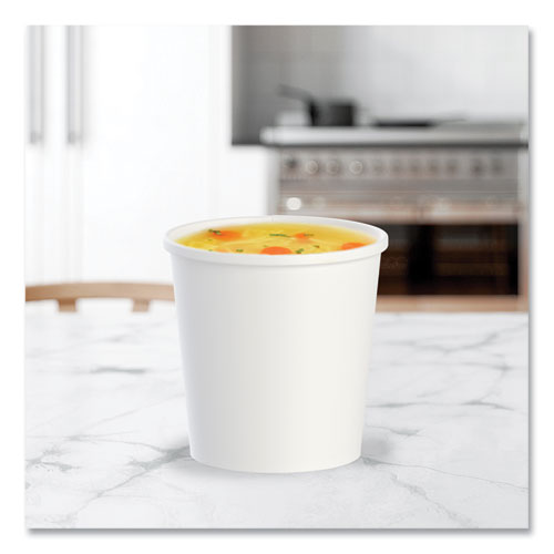 Image of SOLO® Flexstyle Double Poly Paper Containers, 16 oz, White, Paper, 25/Pack, 20 Packs/Carton