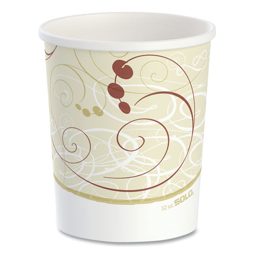 Image of SOLO® Flexstyle Double Poly Paper Containers, 32 oz, Symphony Design, Paper, 25/Pack, 20 Packs/Carton