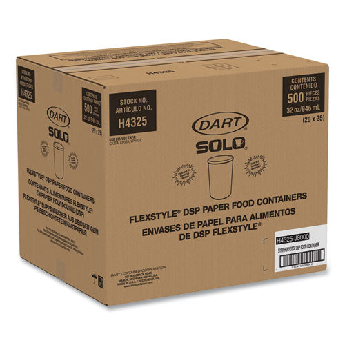 Image of SOLO® Flexstyle Double Poly Paper Containers, 32 oz, Symphony Design, Paper, 25/Pack, 20 Packs/Carton