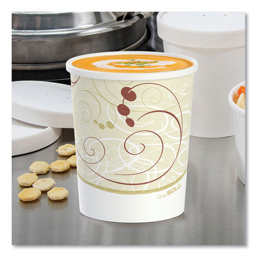 Image of SOLO® Flexstyle Double Poly Paper Containers, 32 oz, Symphony Design, Paper, 25/Pack, 20 Packs/Carton