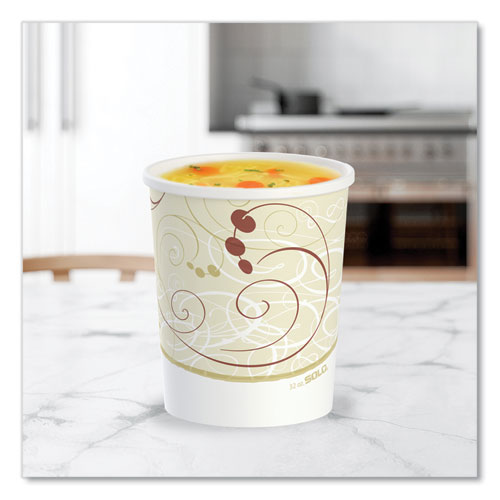 Image of SOLO® Flexstyle Double Poly Paper Containers, 32 oz, Symphony Design, Paper, 25/Pack, 20 Packs/Carton