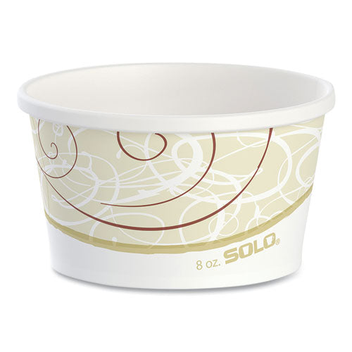 Image of SOLO® Flexstyle Double Poly Paper Containers, 8 oz, Symphony Design, Paper, 25/Pack, 20 Packs/Carton