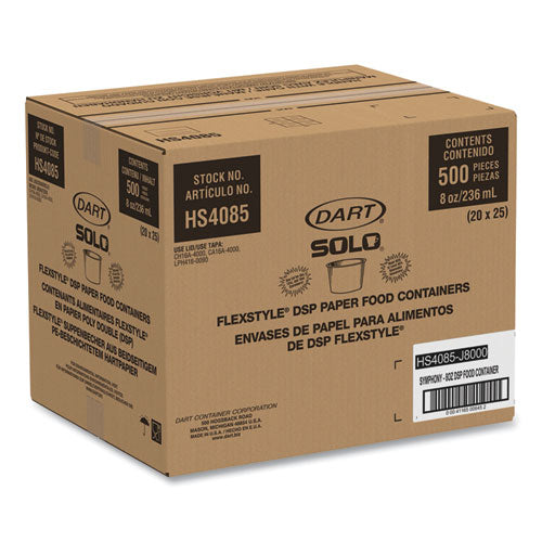 Image of SOLO® Flexstyle Double Poly Paper Containers, 8 oz, Symphony Design, Paper, 25/Pack, 20 Packs/Carton