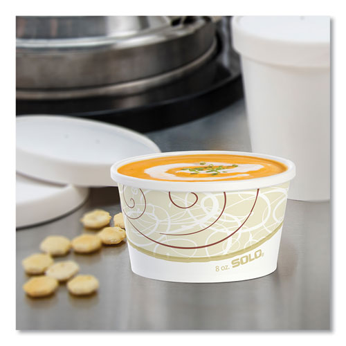 Image of SOLO® Flexstyle Double Poly Paper Containers, 8 oz, Symphony Design, Paper, 25/Pack, 20 Packs/Carton