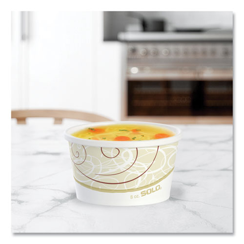 Image of SOLO® Flexstyle Double Poly Paper Containers, 8 oz, Symphony Design, Paper, 25/Pack, 20 Packs/Carton
